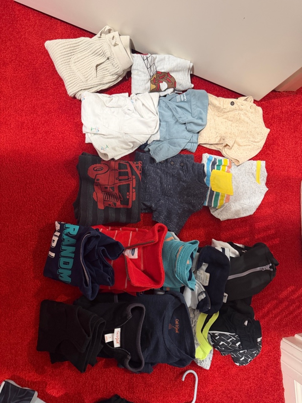 Cat & Jack Boys Navy, Red, Teal & Black Top Bundle